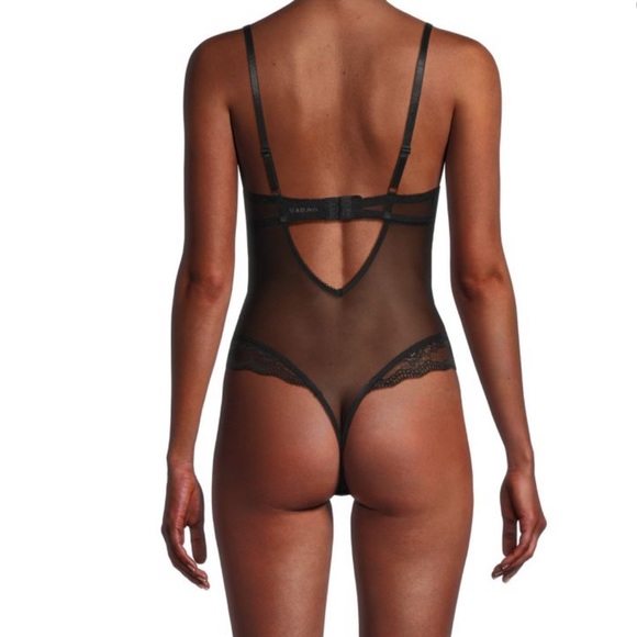 NWOT Leopard Lace Teddy - Black Fuschia, Secret Lace with cut outs - Picture 4 of 10